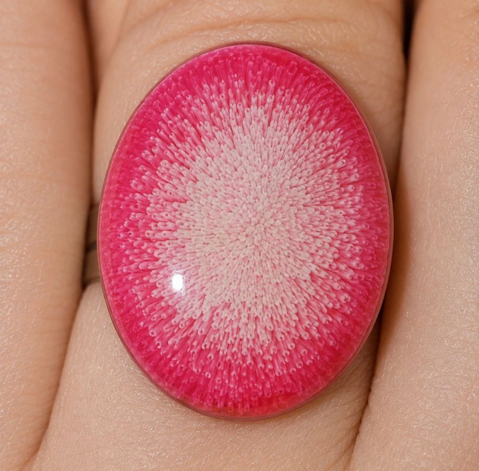 Anillo artesanal bolitas luminosas 
